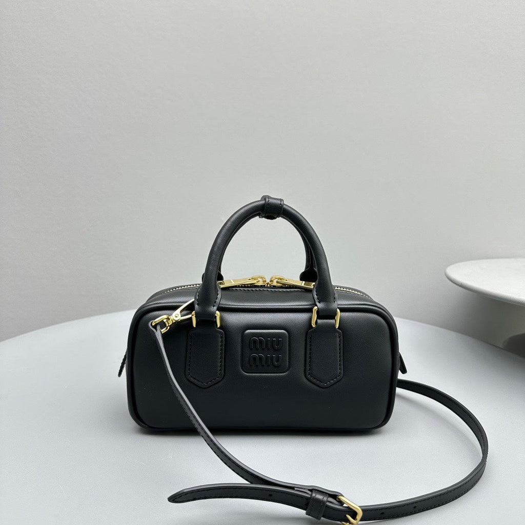 MIU MIU ARCADIE SMALL 22 BAG IN BLACK CALFSKIN