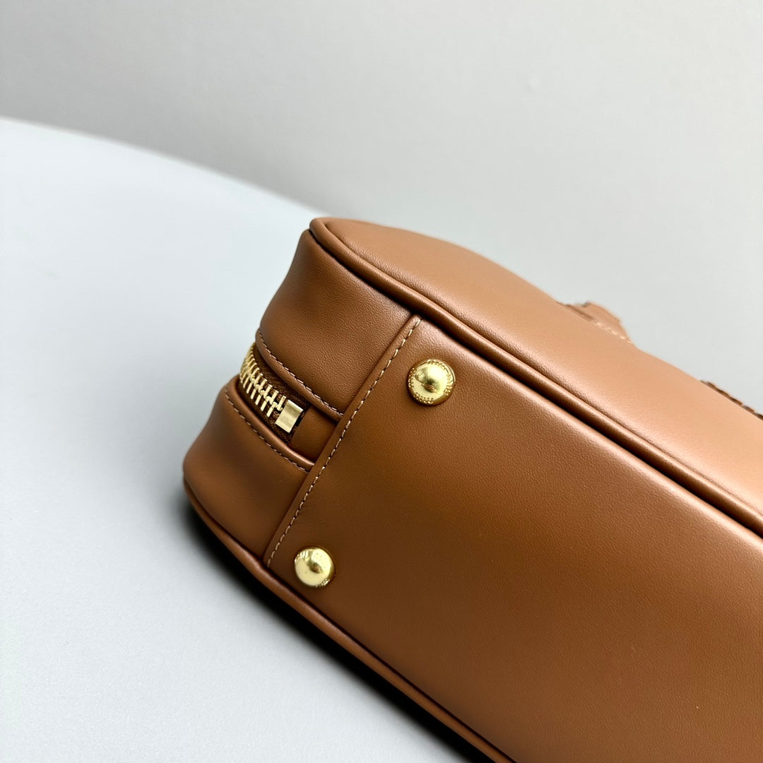 MIU MIU ARCADIE 27 BAG IN CINNAMON BROWN CALFSKIN