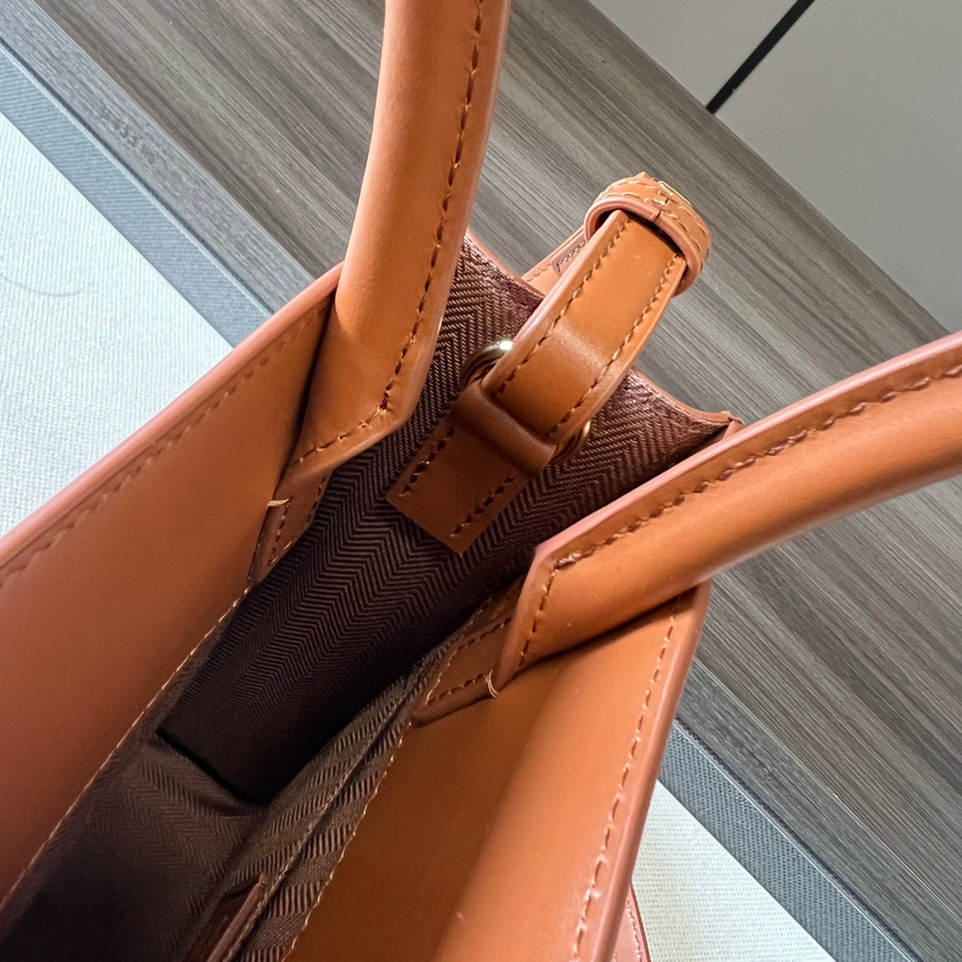 LOEWE STANDARD A5 TOTE BAG IN BRONZE BROWN CALFSKIN