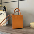 LOEWE STANDARD A5 TOTE BAG IN BRONZE BROWN CALFSKIN