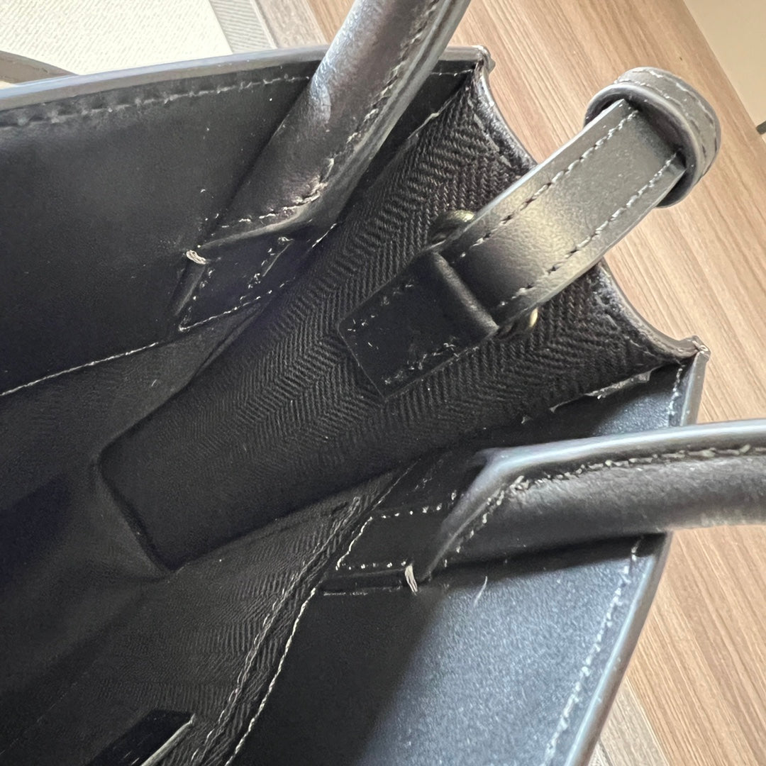 LOEWE STANDARD A5 TOTE BAG IN BLACK CALFSKIN