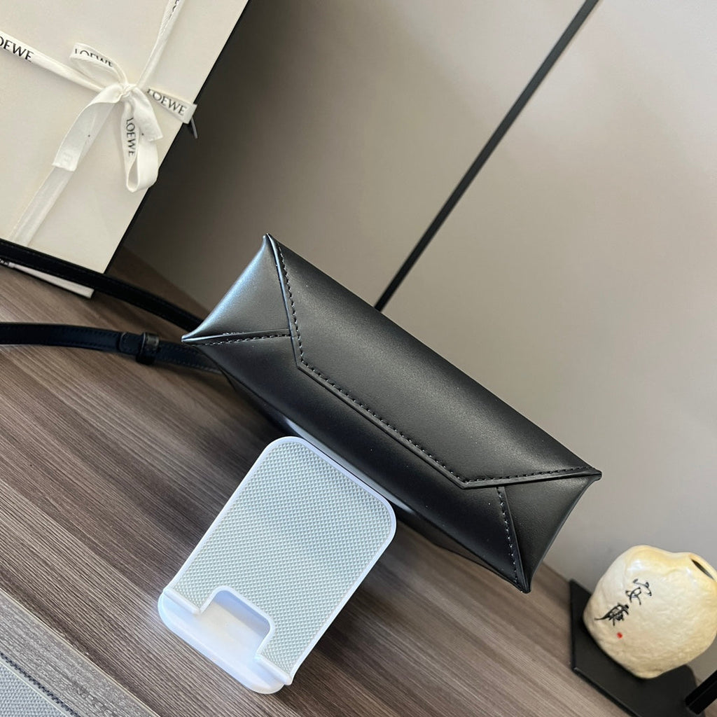 LOEWE STANDARD A5 TOTE BAG IN BLACK CALFSKIN