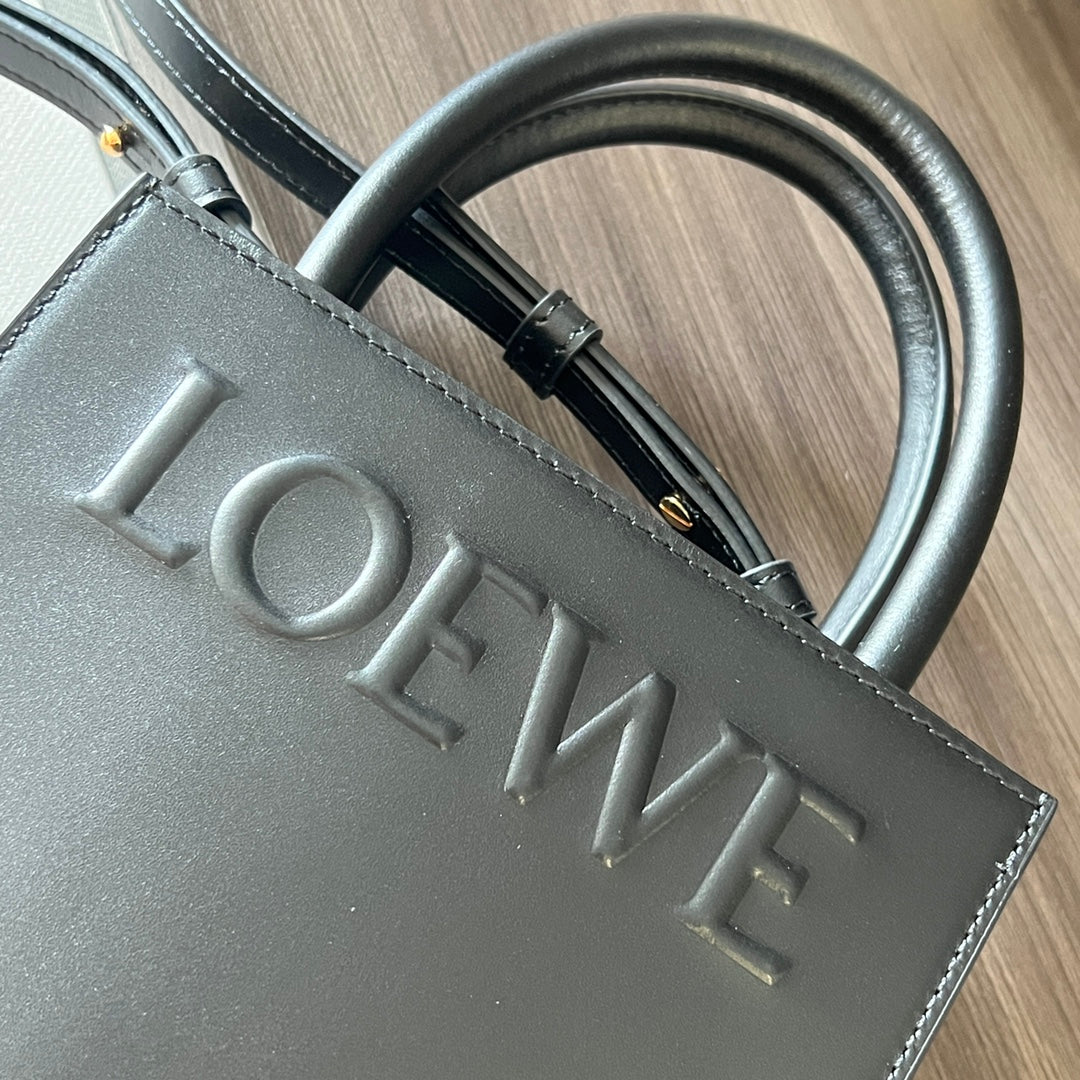 LOEWE STANDARD A5 TOTE BAG IN BLACK CALFSKIN