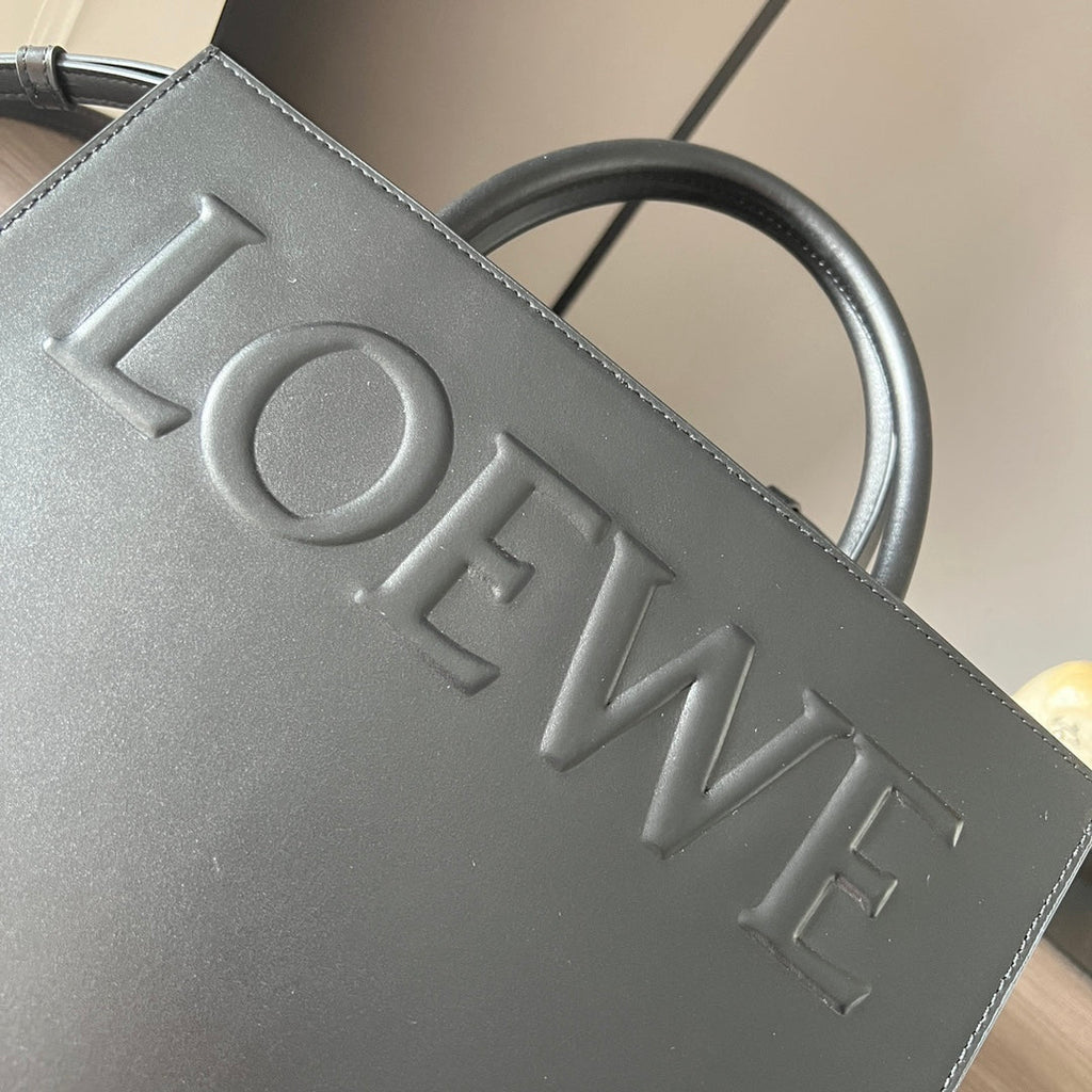 LOEWE STANDARD A4 TOTE BAG IN BLACK CALFSKIN
