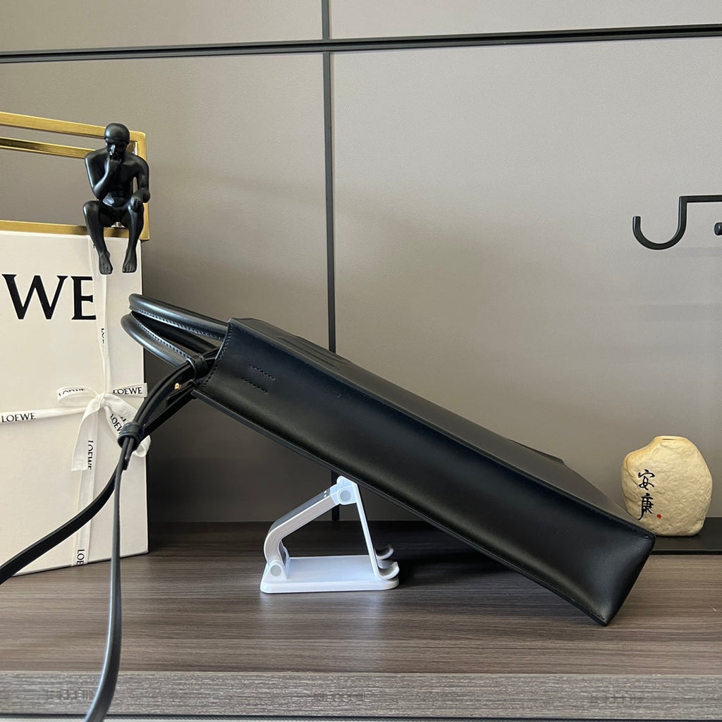LOEWE STANDARD A4 TOTE BAG IN BLACK CALFSKIN