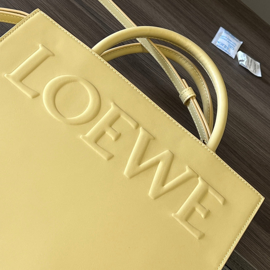 LOEWE STANDARD A4 TOTE BAG IN LIGHT YELLOW CALFSKIN