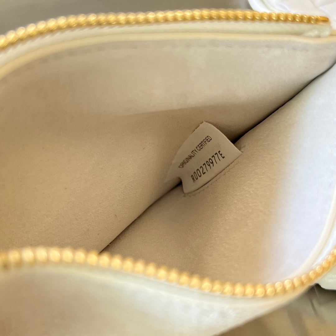 BOTTEGA VENETA MINI SOLSTICE 30 WHITE LAMBSKIN