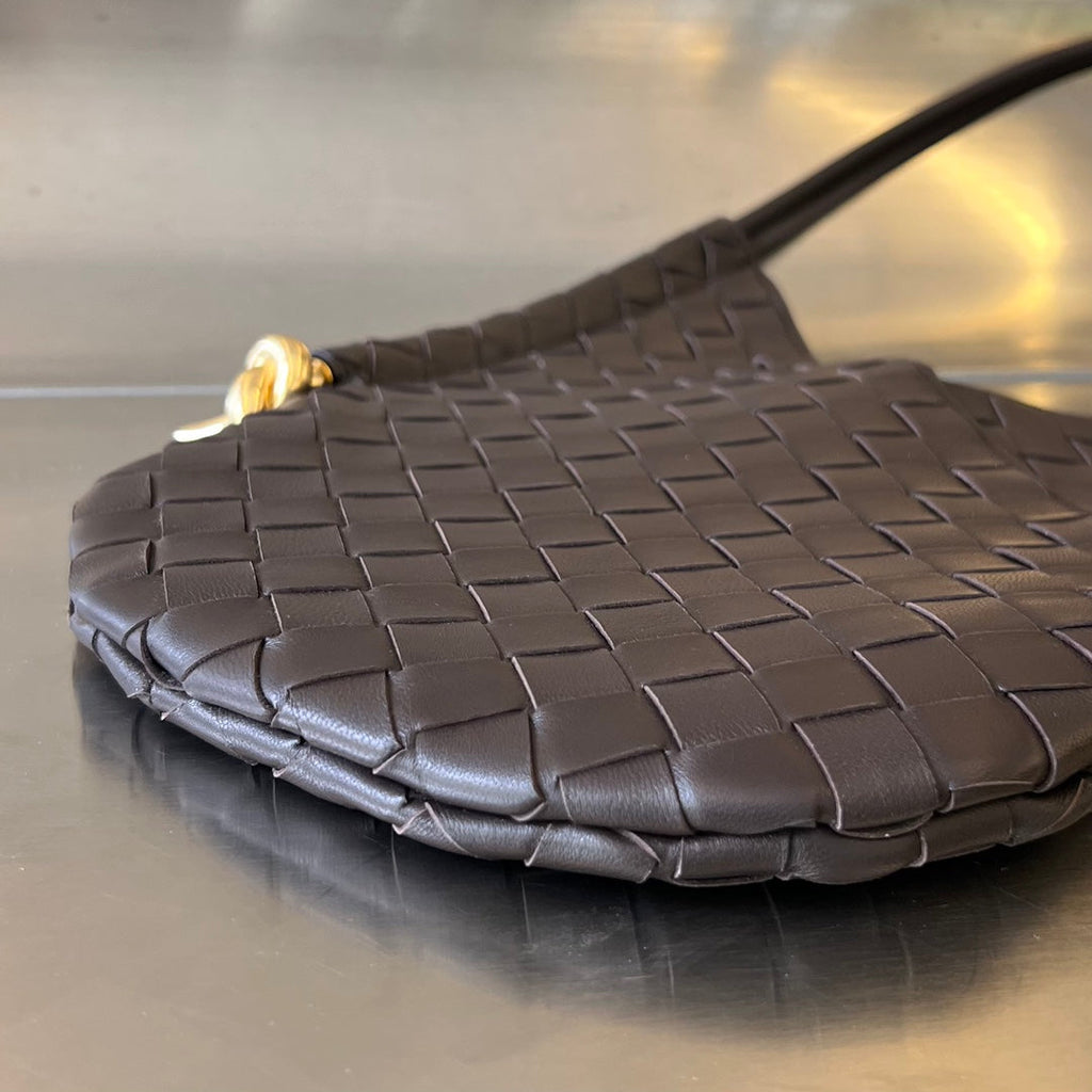 BOTTEGA VENETA MINI SOLSTICE 30 CHOCOLATE LAMBSKIN