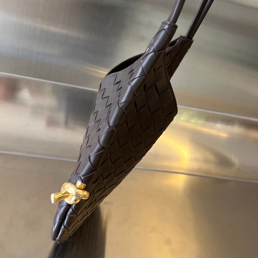 BOTTEGA VENETA MINI SOLSTICE 30 CHOCOLATE LAMBSKIN
