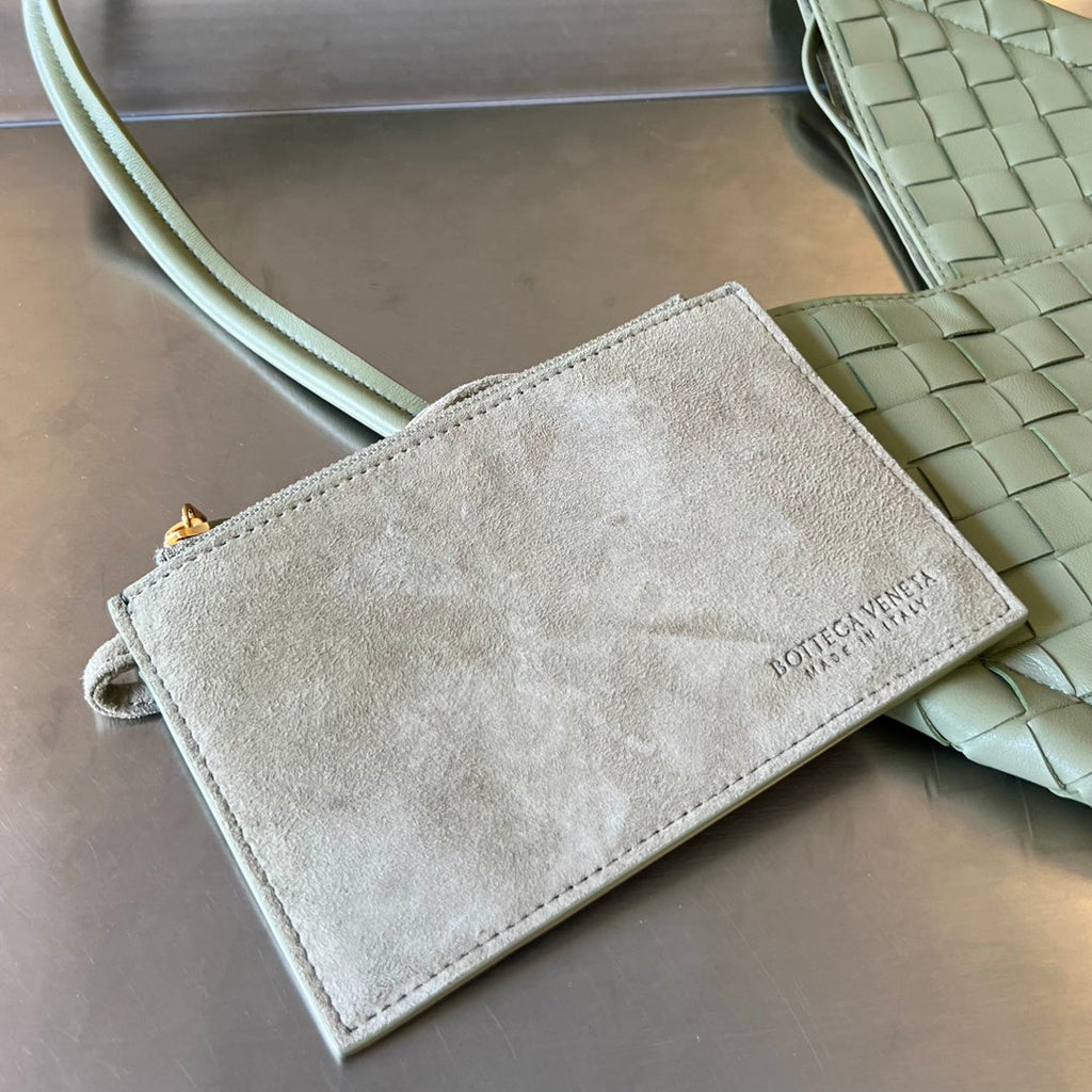 BOTTEGA VENETA MINI SOLSTICE 30 SARDINE GREY LAMBSKIN