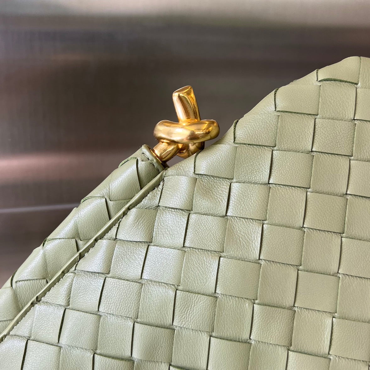 BOTTEGA VENETA MINI SOLSTICE 30 SARDINE GREY LAMBSKIN