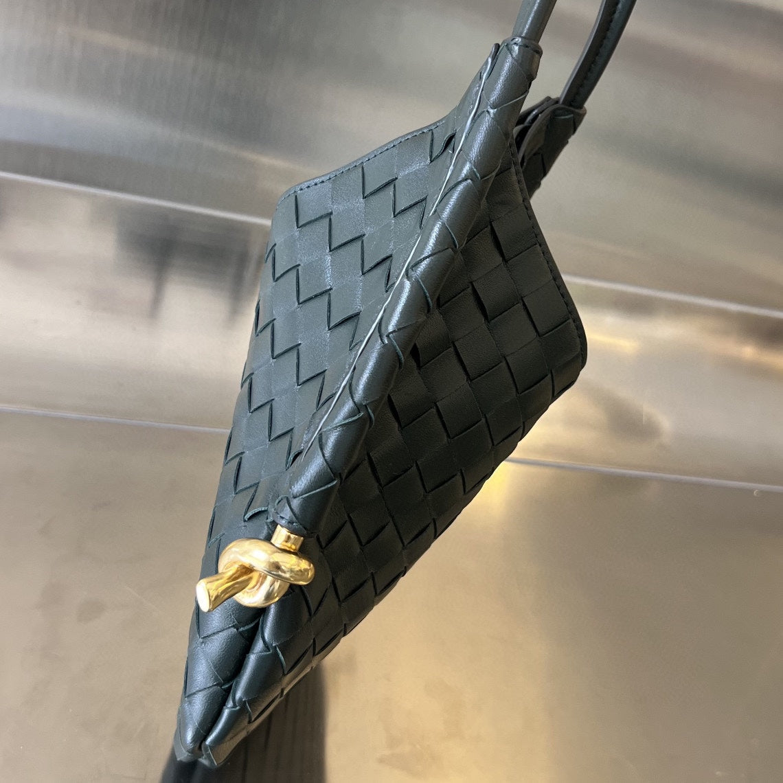 BOTTEGA VENETA MINI SOLSTICE 30 BLACK LAMBSKIN