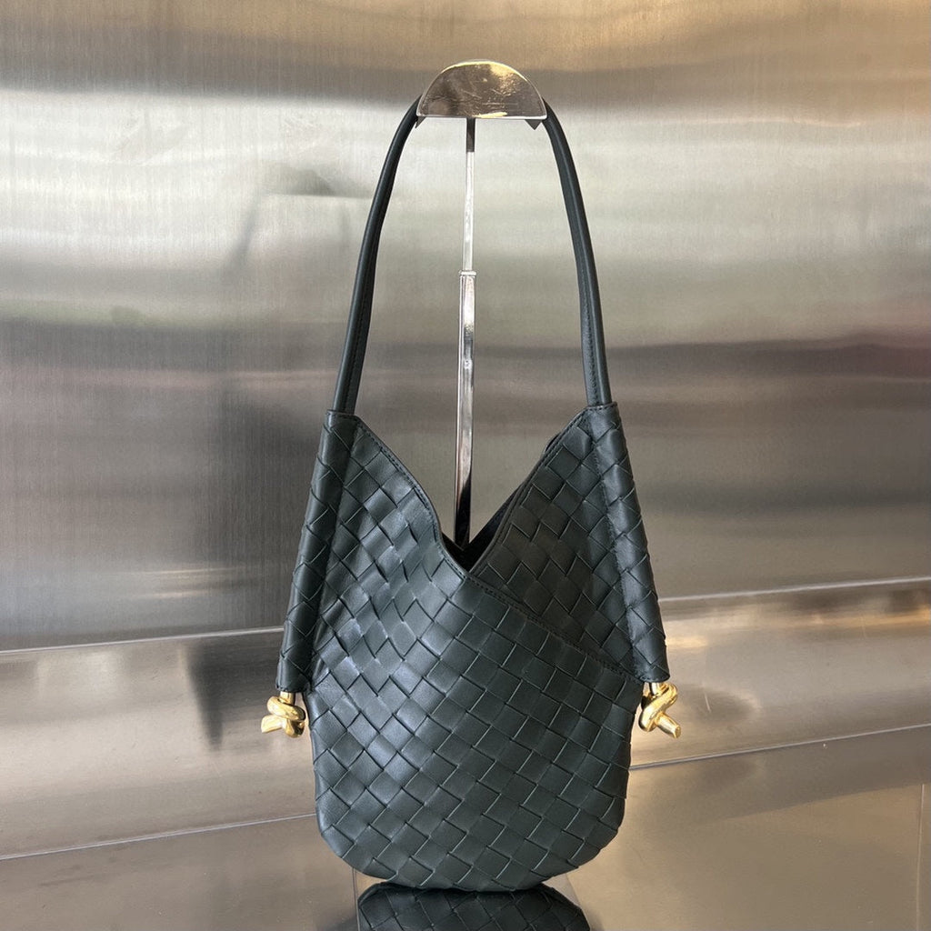 BOTTEGA VENETA MINI SOLSTICE 30 BLACK LAMBSKIN