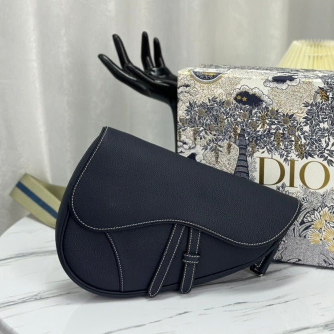 DIOR SADDLE 28 BAG IN BLACK LAMBSKIN