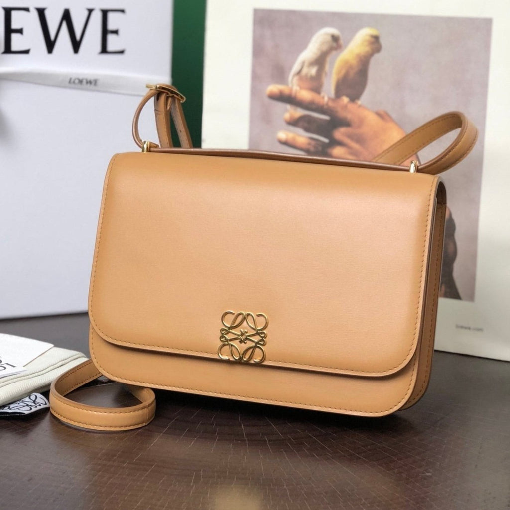 LOEWE LOE GOYA BAG 23 IN COPPER BROWN CALFSKIN