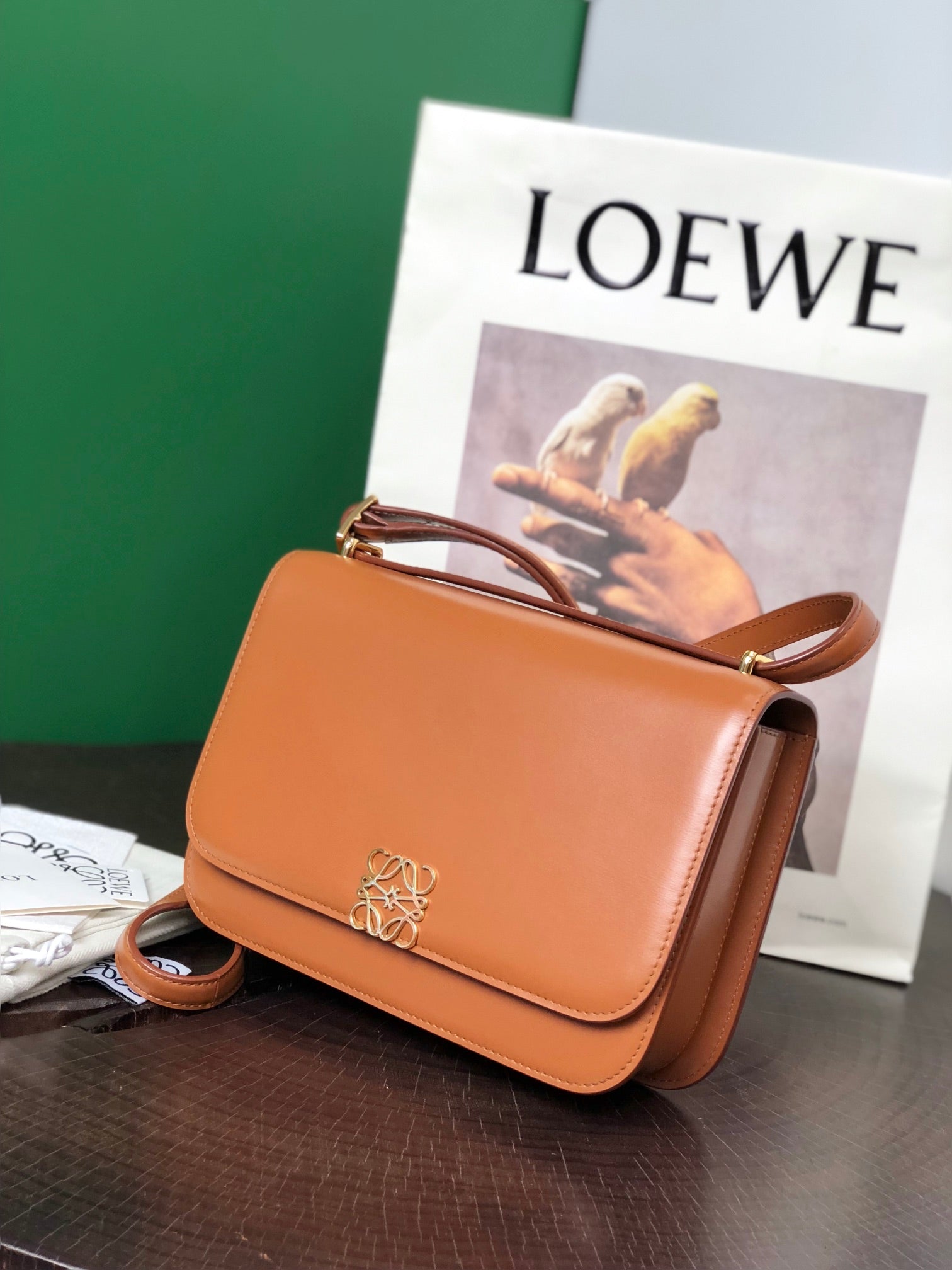 LOEWE LOE GOYA BAG 23 IN WARM DESERT SILK CALFSKIN