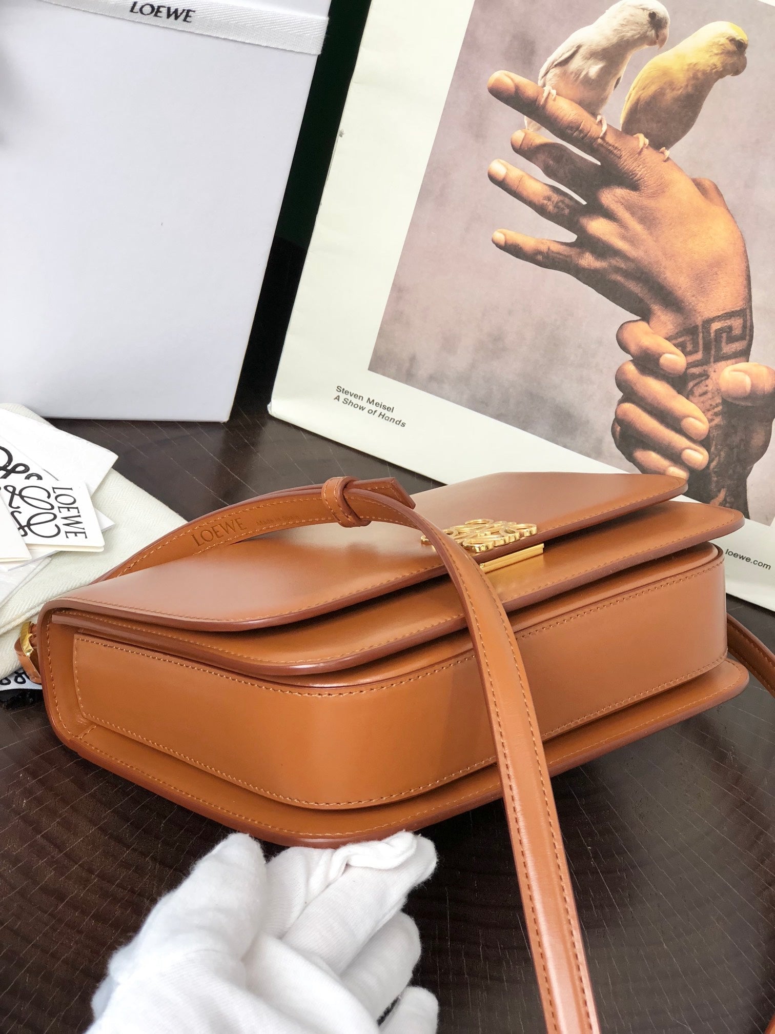 LOEWE LOE GOYA BAG 23 IN WARM DESERT SILK CALFSKIN