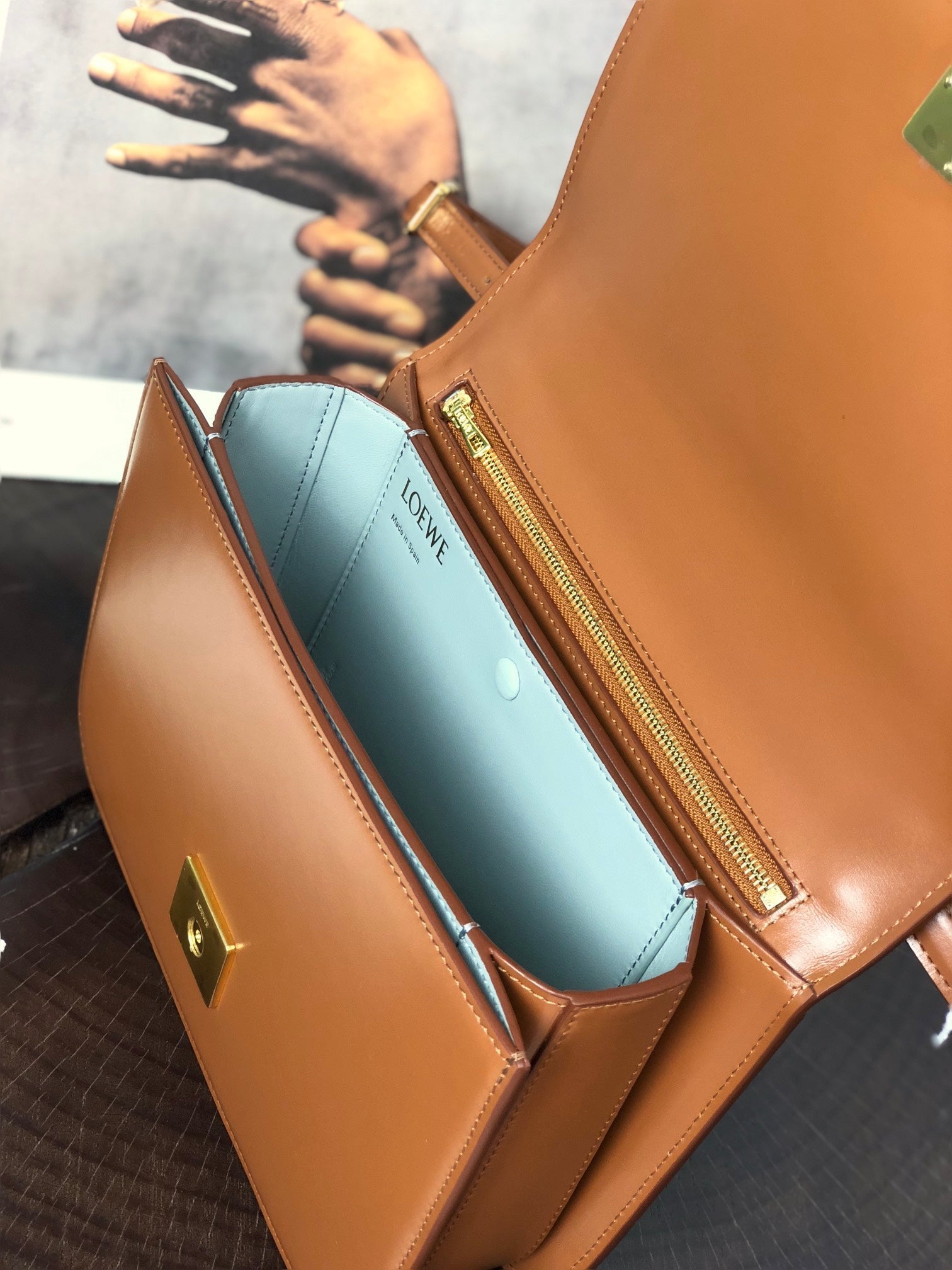 LOEWE LOE GOYA BAG 23 IN WARM DESERT SILK CALFSKIN