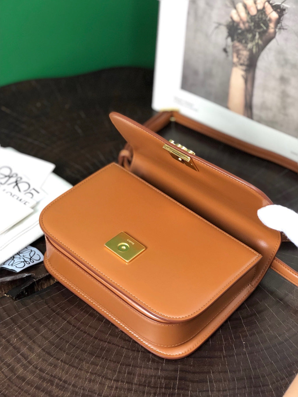 LOEWE LOE GOYA BAG 23 IN WARM DESERT SILK CALFSKIN