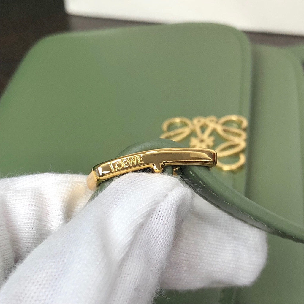 LOEWE LOE GOYA BAG 23 IN AVOCADO GREEN SILK CALFSKIN