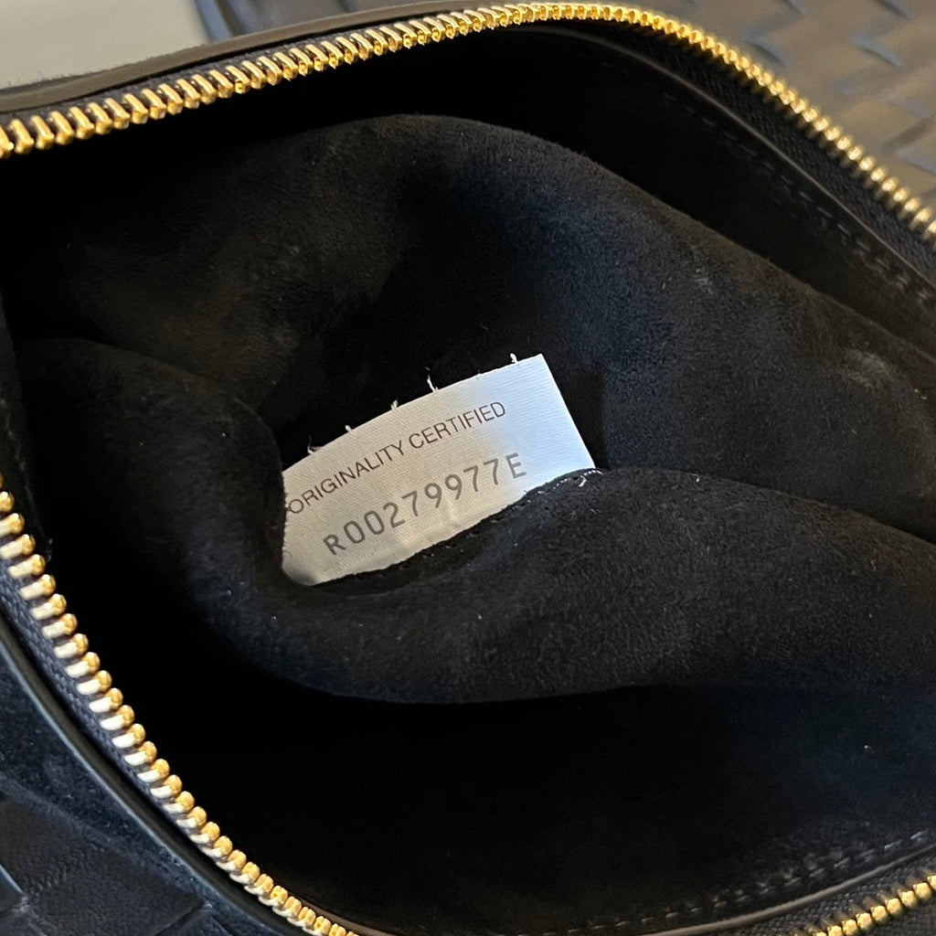 BOTTEGA VENETA MEDIUM SOLSTICE 44 BLACK LAMBSKIN