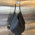 BOTTEGA VENETA MEDIUM SOLSTICE 44 BLACK LAMBSKIN