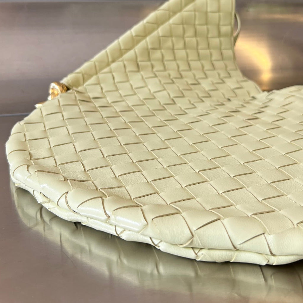 BOTTEGA VENETA MEDIUM SOLSTICE 44 DARK CREAM LAMBSKIN
