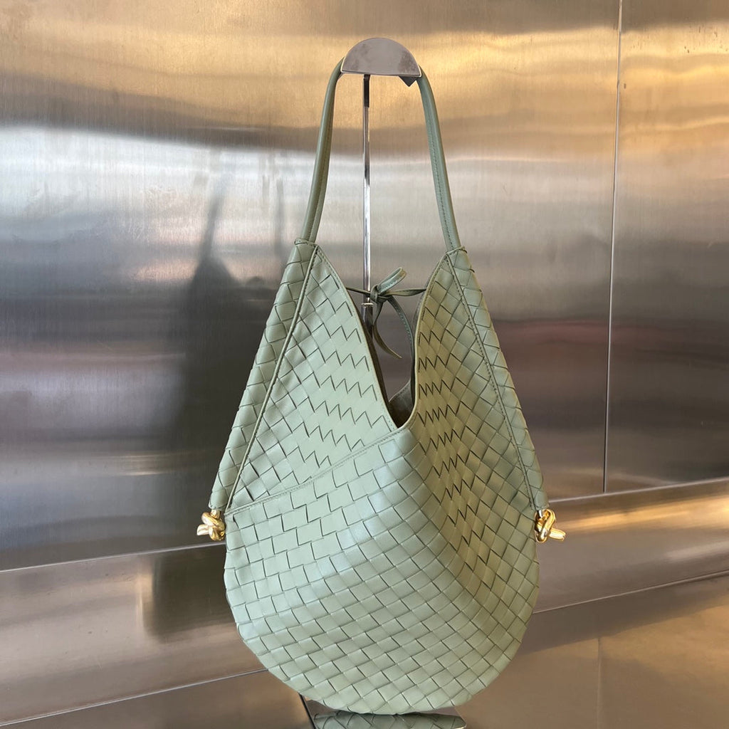 BOTTEGA VENETA MEDIUM SOLSTICE 44 SARDINE GREY LAMBSKIN