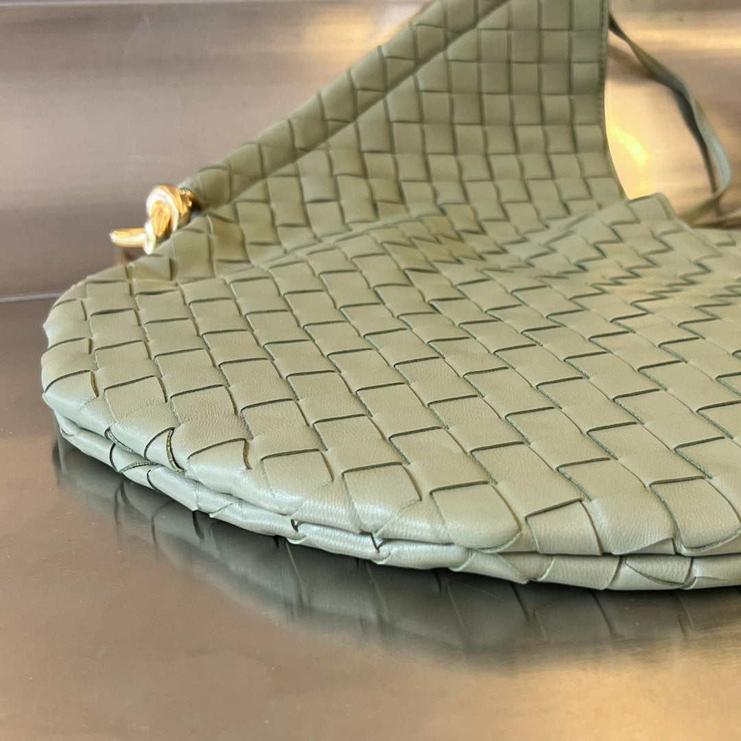 BOTTEGA VENETA MEDIUM SOLSTICE 44 SARDINE GREY LAMBSKIN