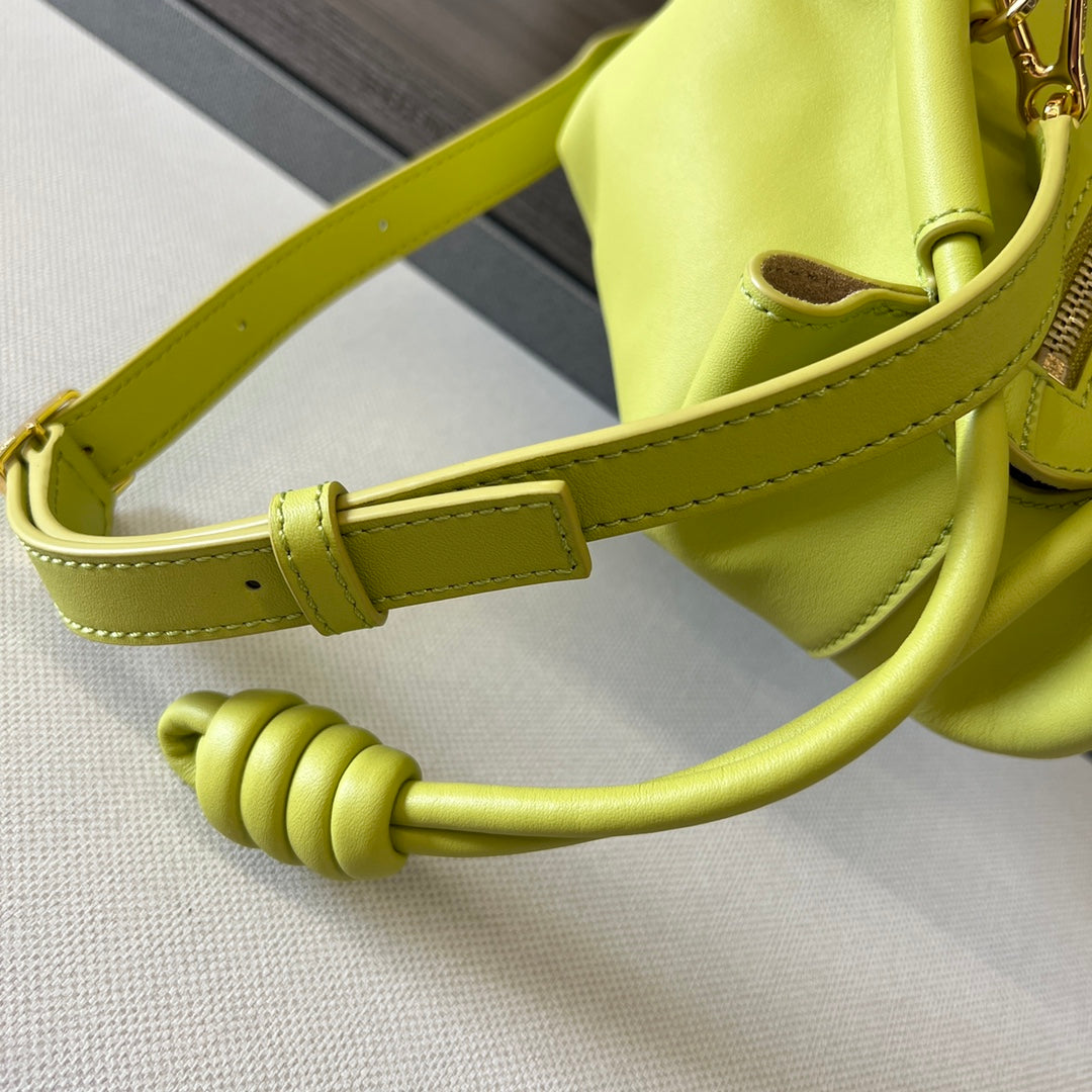 LOEWE PASEO DUMPLING 31 BAG IN NEON YELLOW NAPPA CALFSKIN