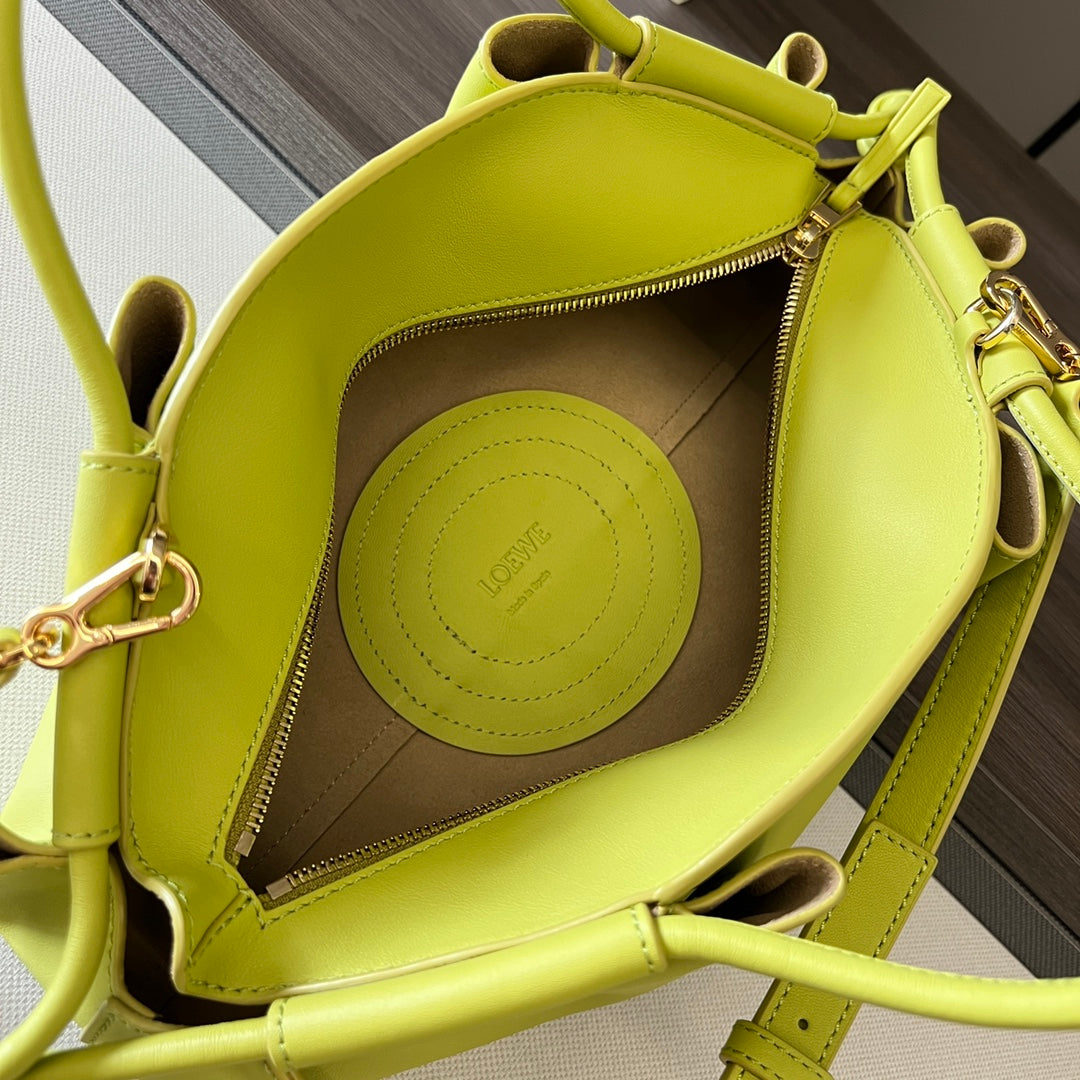 LOEWE PASEO DUMPLING 31 BAG IN NEON YELLOW NAPPA CALFSKIN