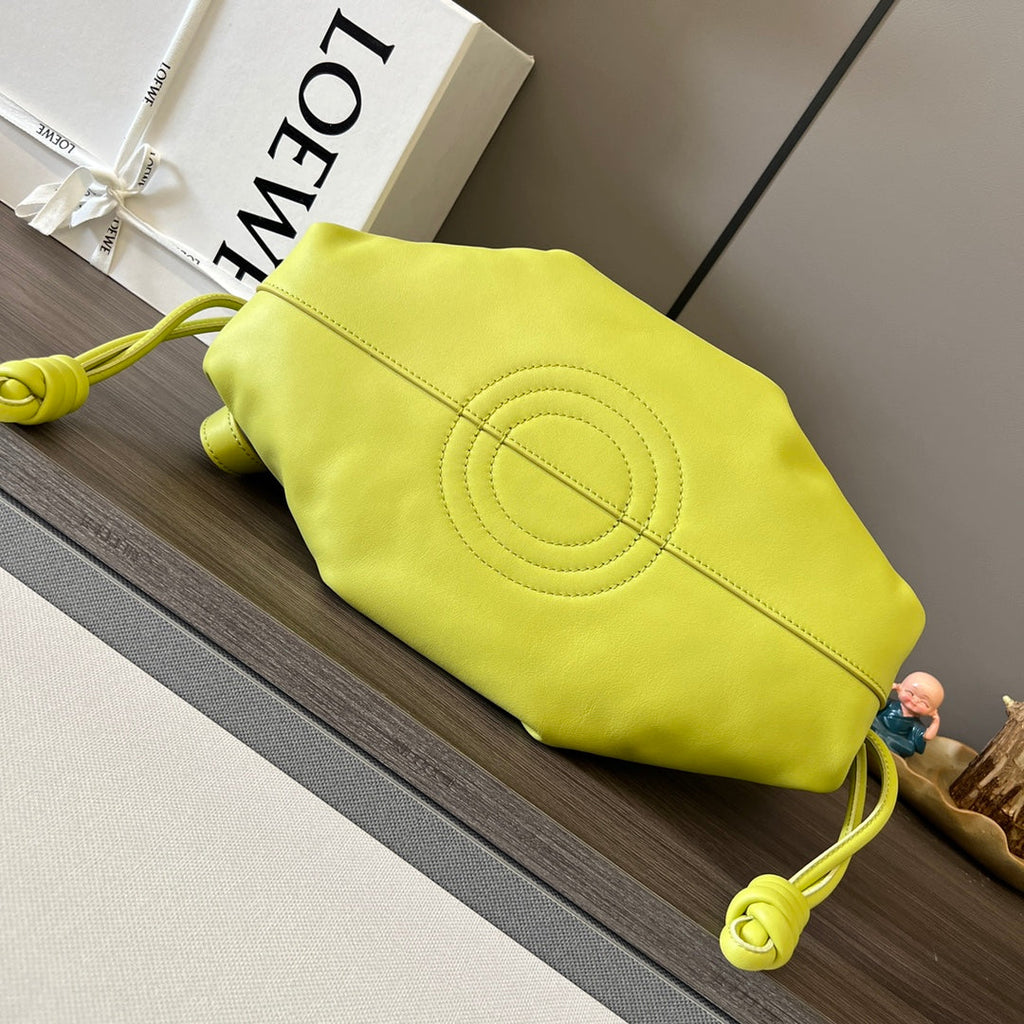 LOEWE PASEO DUMPLING 31 BAG IN NEON YELLOW NAPPA CALFSKIN