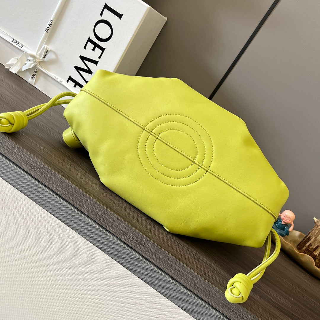 LOEWE PASEO DUMPLING 31 BAG IN NEON YELLOW NAPPA CALFSKIN
