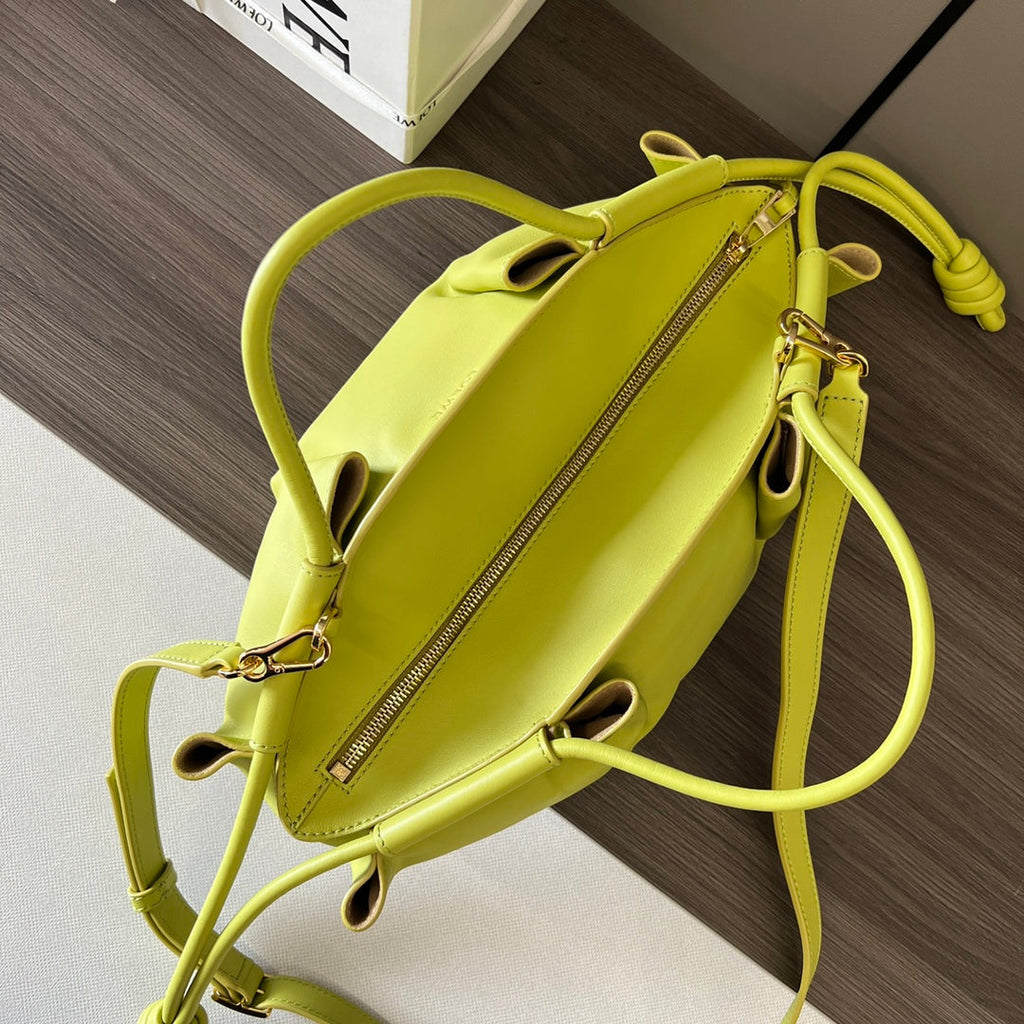 LOEWE PASEO DUMPLING 31 BAG IN NEON YELLOW NAPPA CALFSKIN