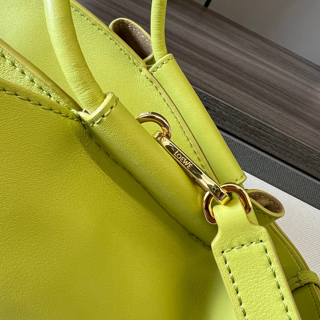 LOEWE PASEO DUMPLING 31 BAG IN NEON YELLOW NAPPA CALFSKIN