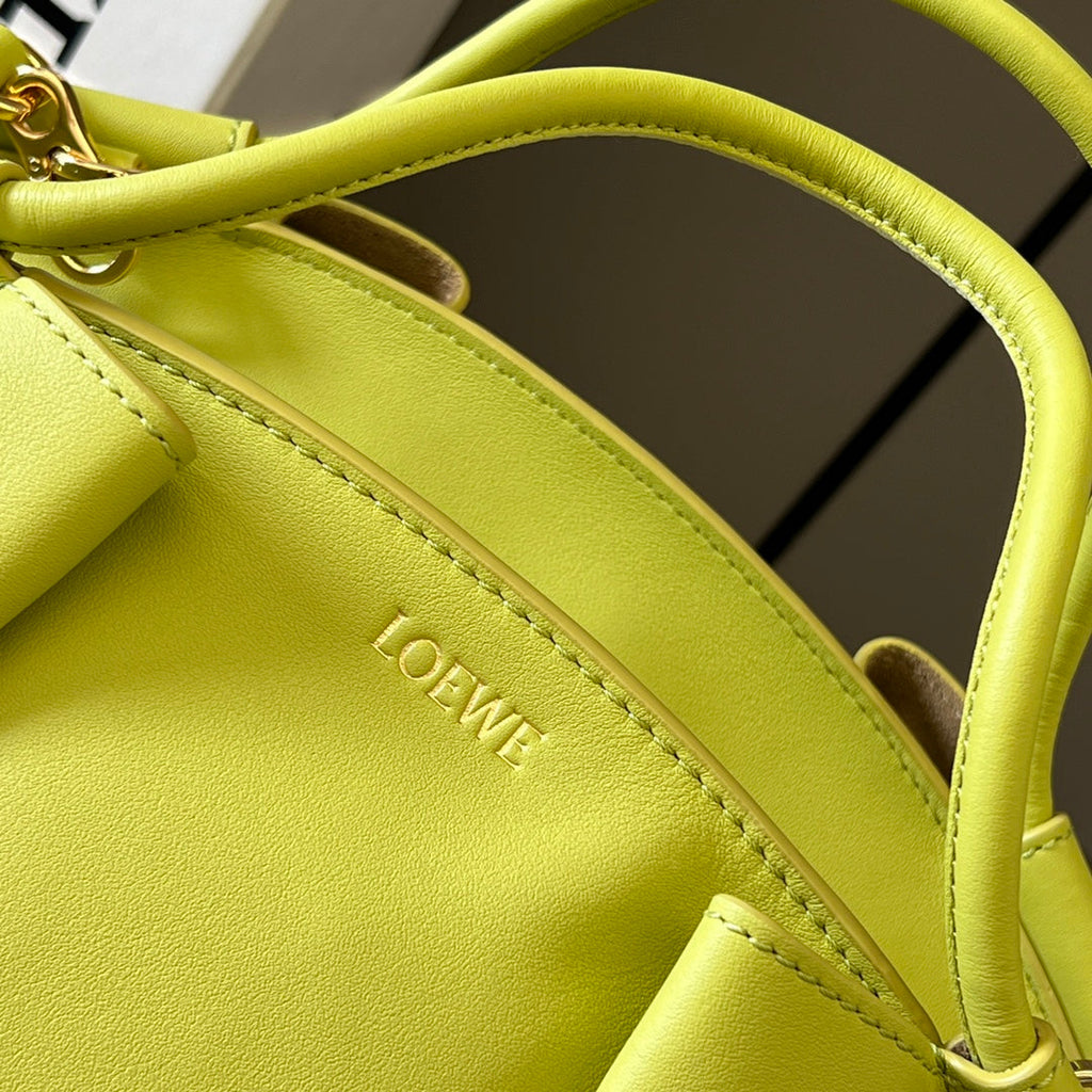 LOEWE PASEO DUMPLING 31 BAG IN NEON YELLOW NAPPA CALFSKIN