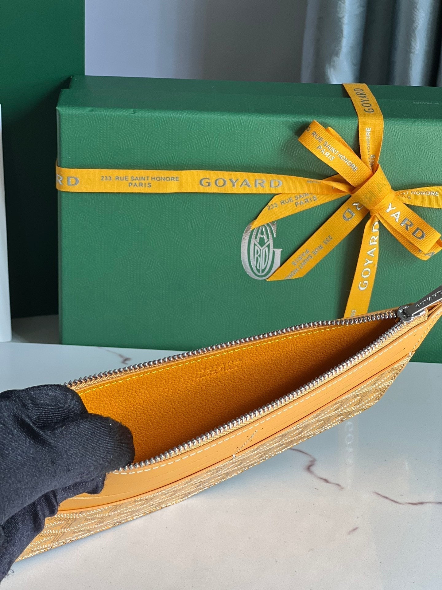 GOYARD INSERT LOUISE 21 IN YELLOW GOYARDINE CANVAS
