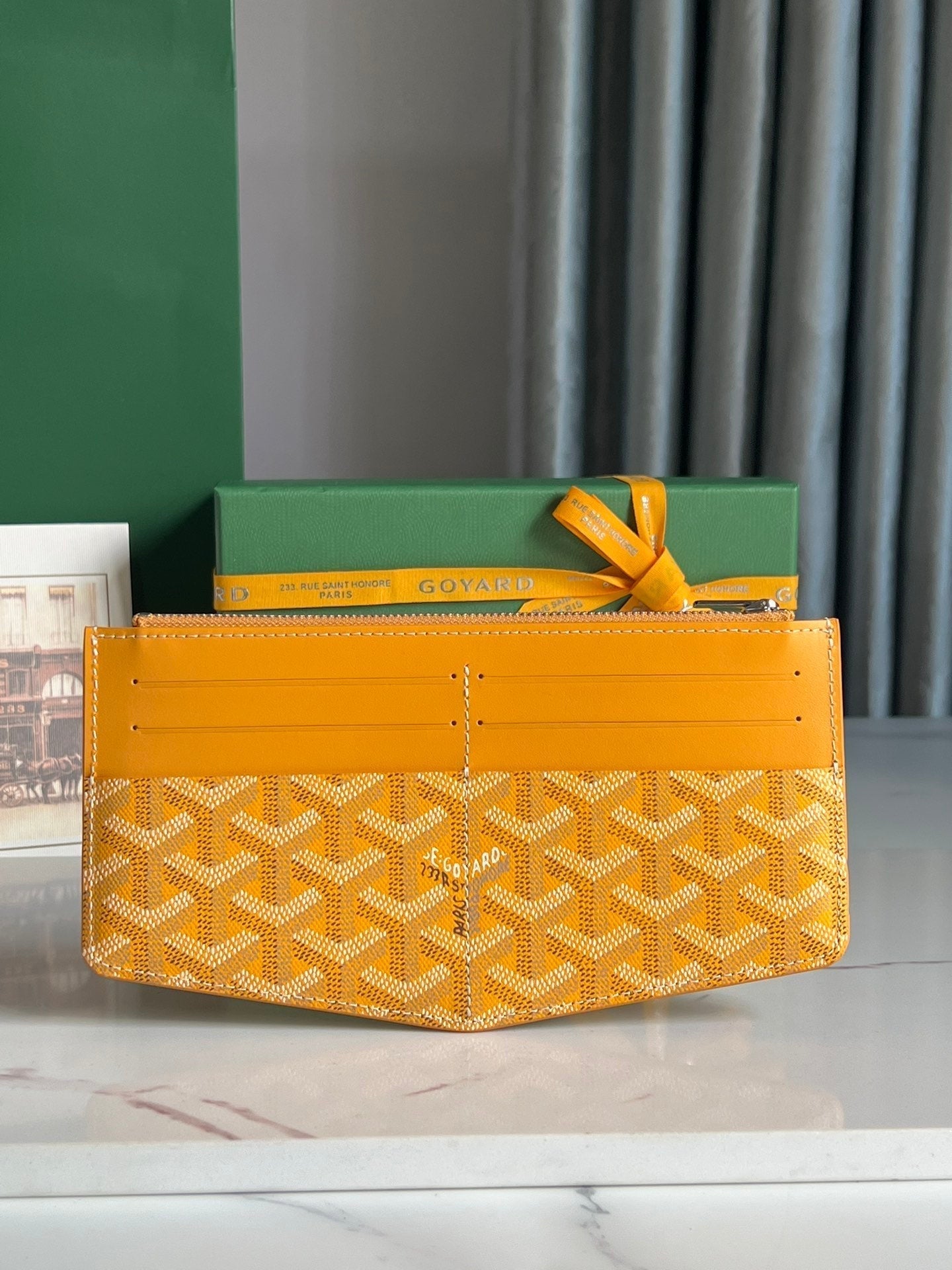 GOYARD INSERT LOUISE 21 IN YELLOW GOYARDINE CANVAS
