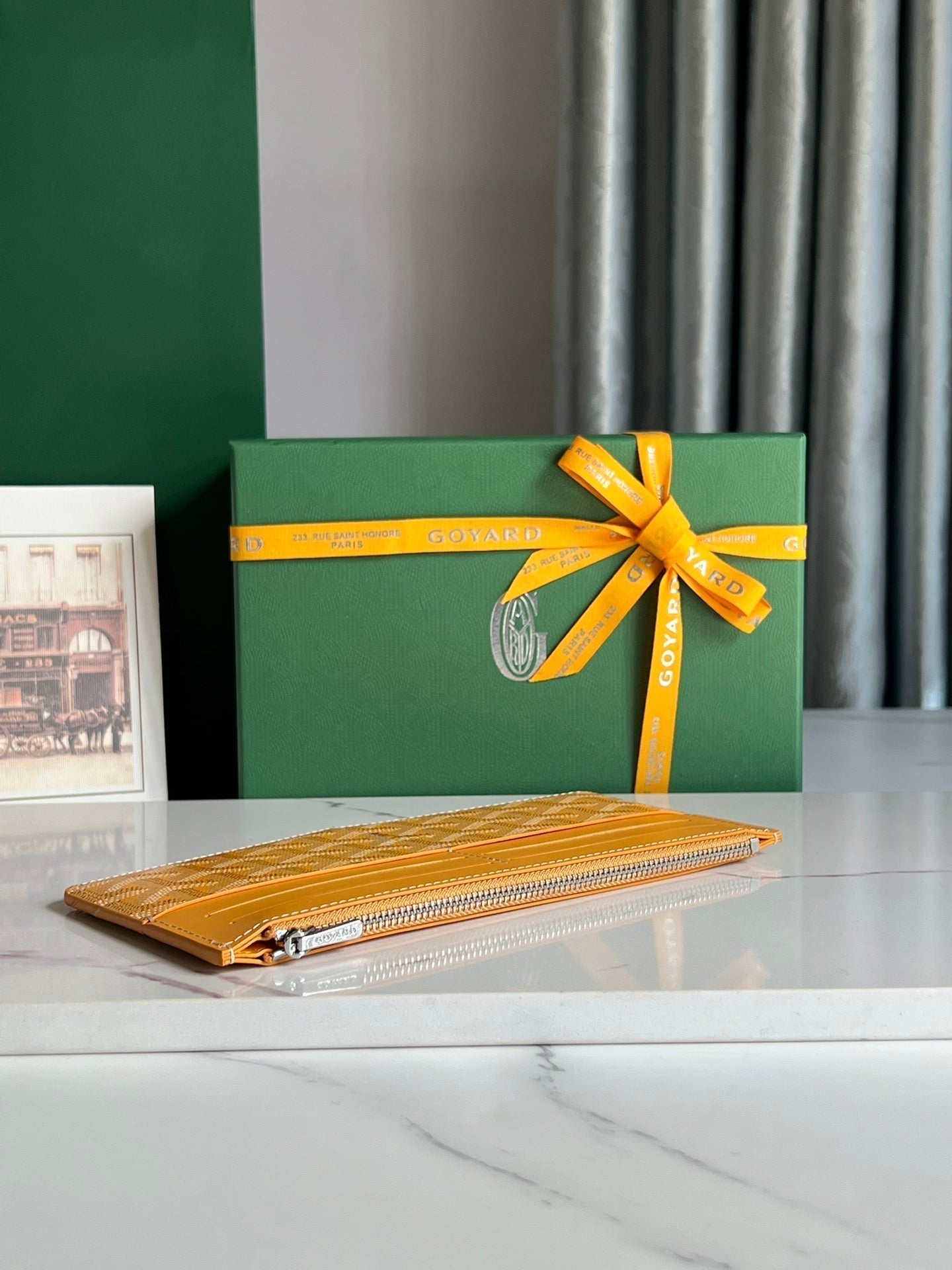 GOYARD INSERT LOUISE 21 IN YELLOW GOYARDINE CANVAS