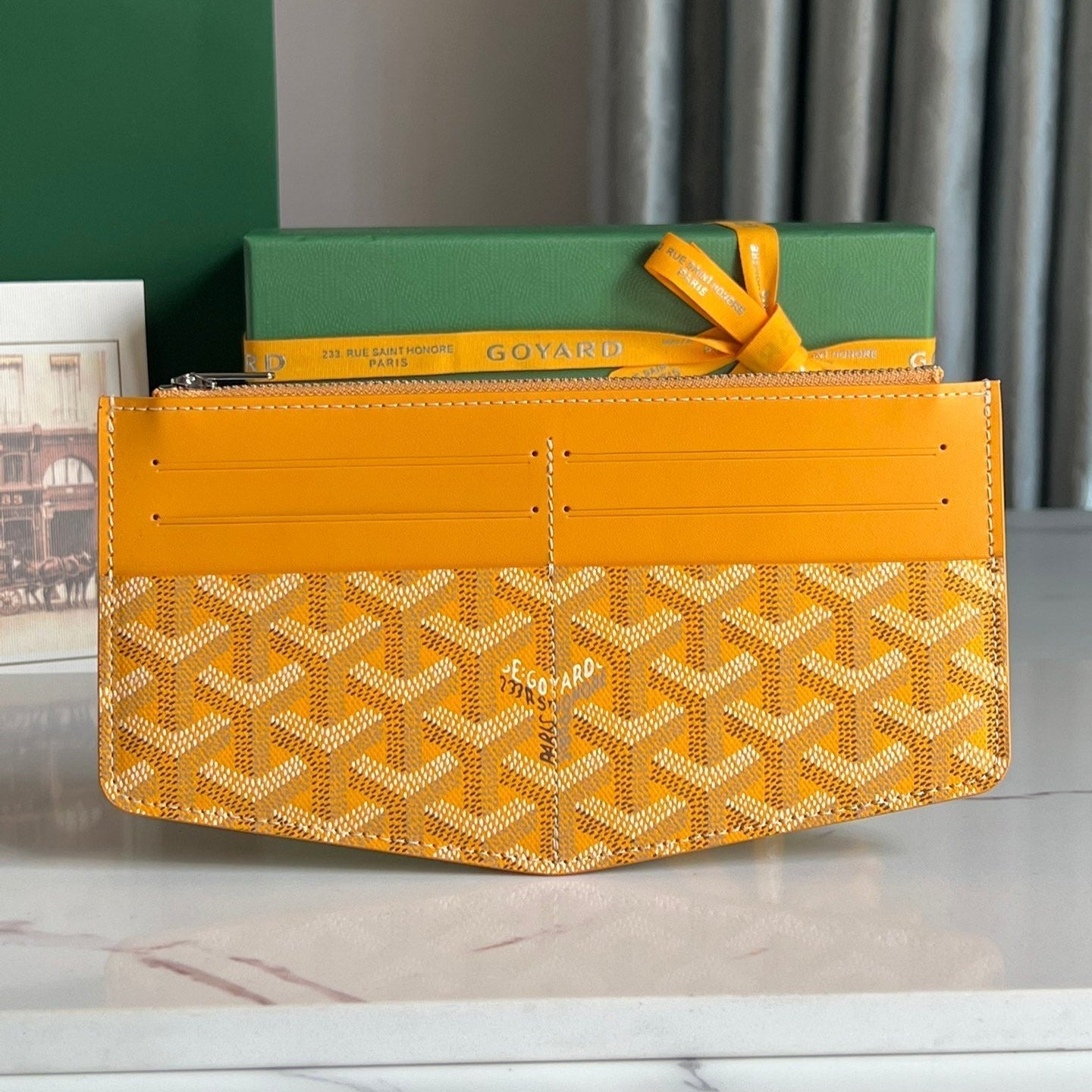 GOYARD INSERT LOUISE 21 IN YELLOW GOYARDINE CANVAS
