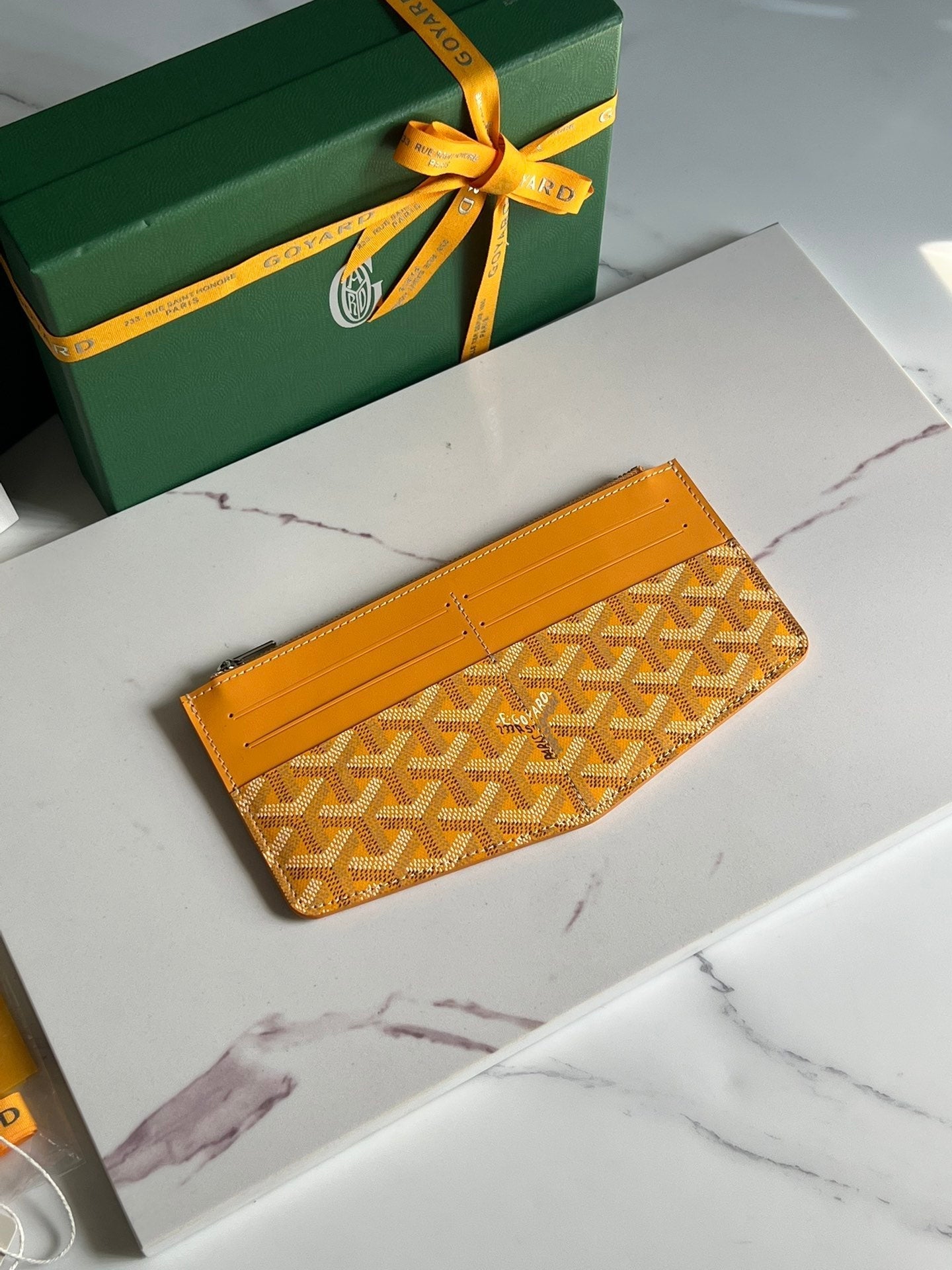 GOYARD INSERT LOUISE 21 IN YELLOW GOYARDINE CANVAS