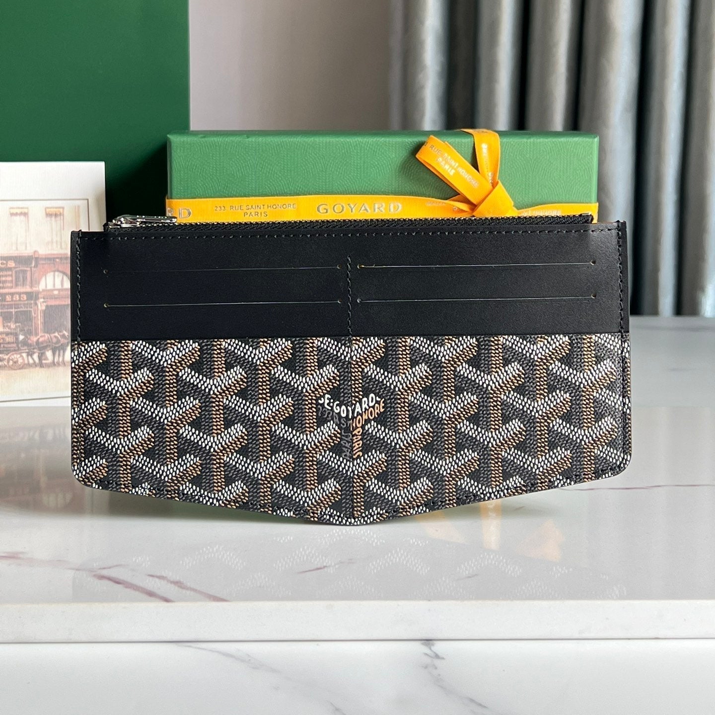 GOYARD INSERT LOUISE 21 IN BLACK GOYARDINE CANVAS