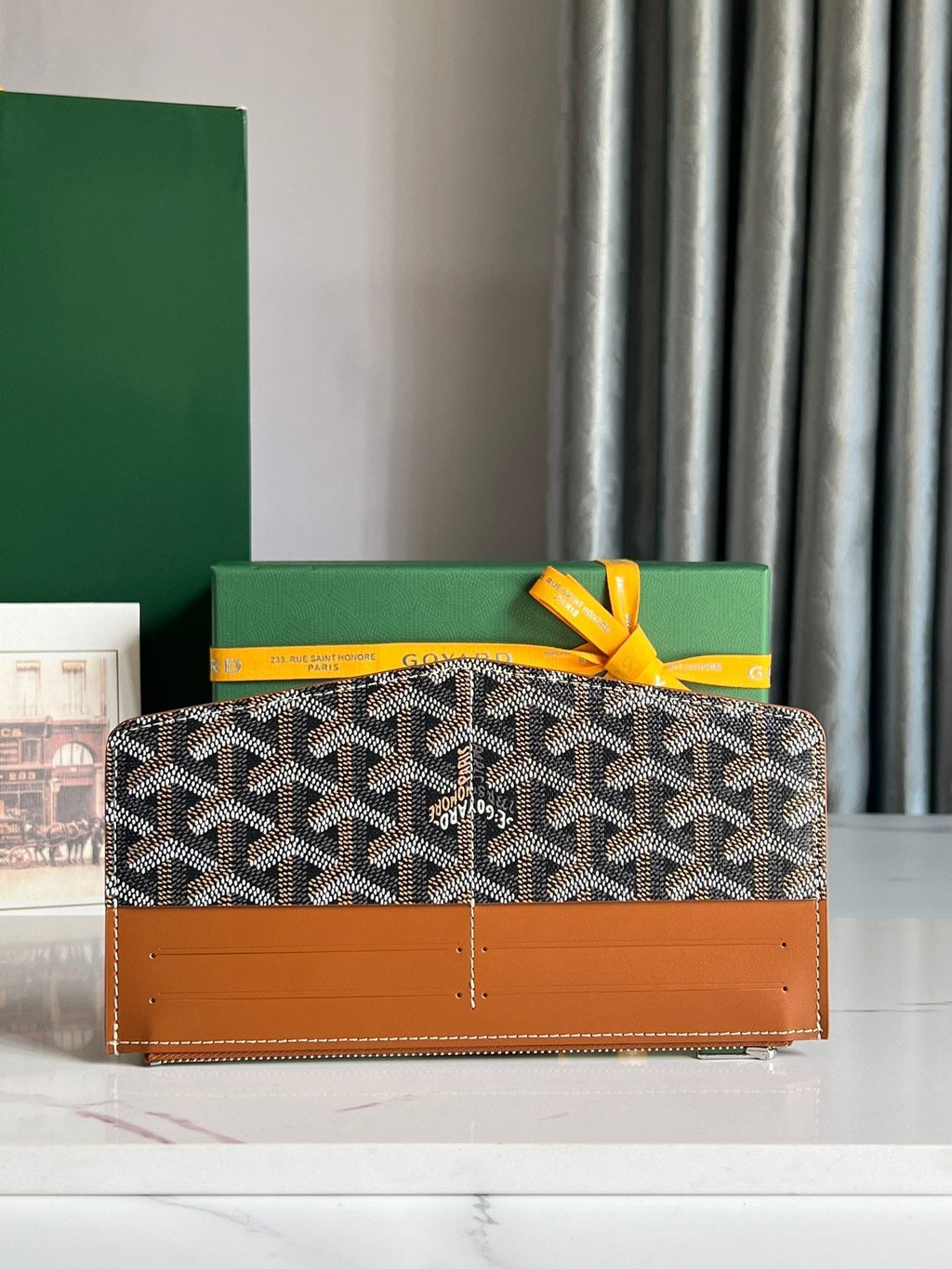 GOYARD INSERT LOUISE 21 IN BROWN GOYARDINE CANVAS