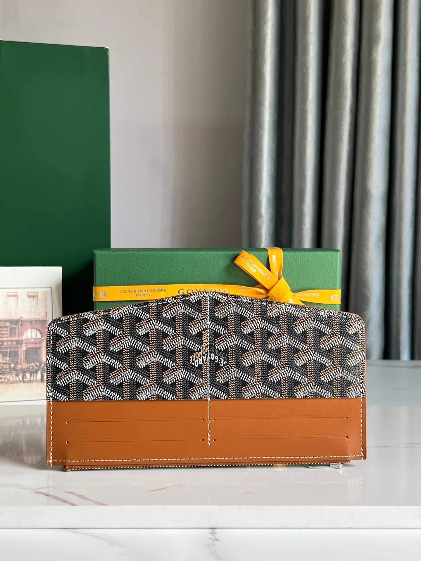 GOYARD INSERT LOUISE 21 IN BROWN GOYARDINE CANVAS