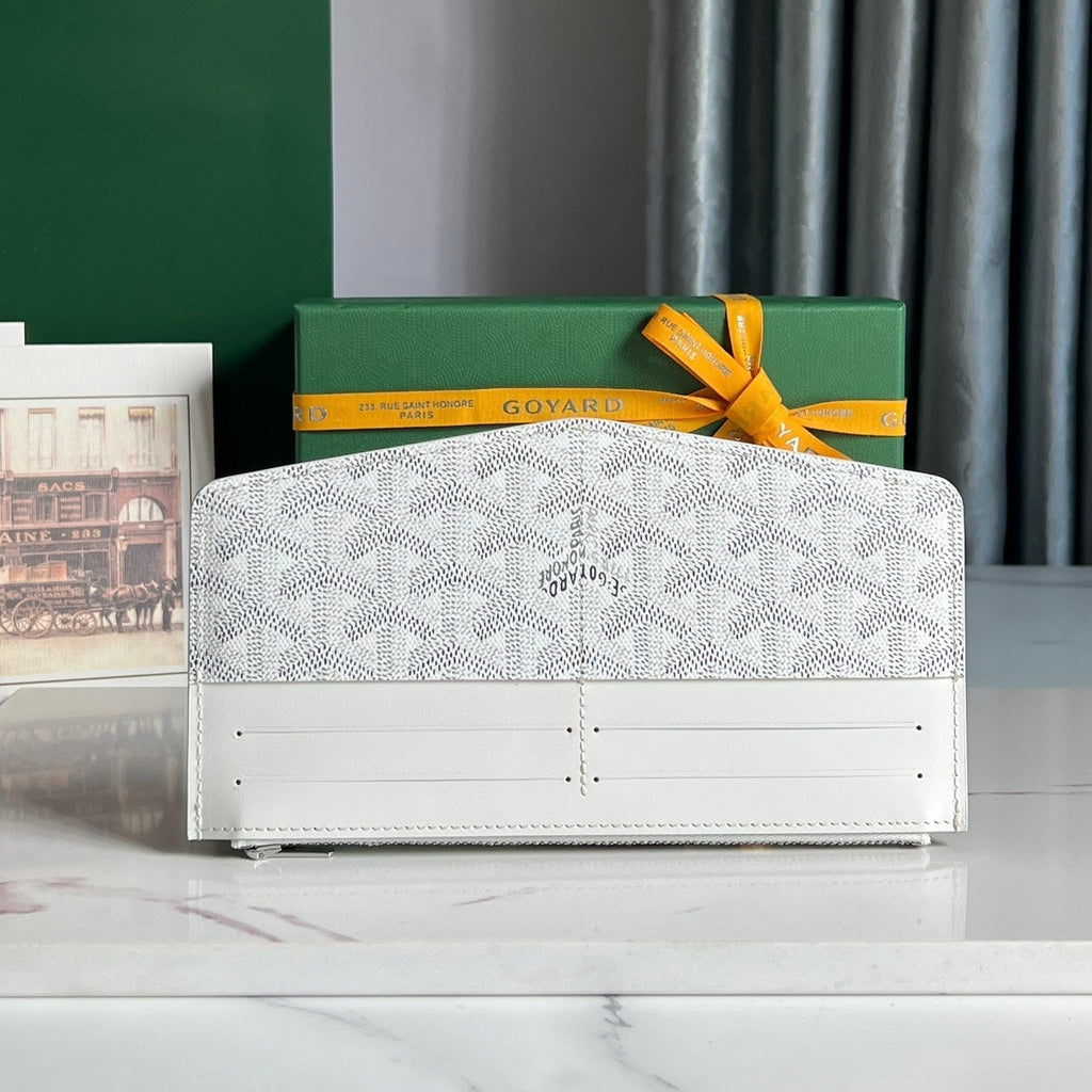 GOYARD INSERT LOUISE 21 IN WHITE GOYARDINE CANVAS