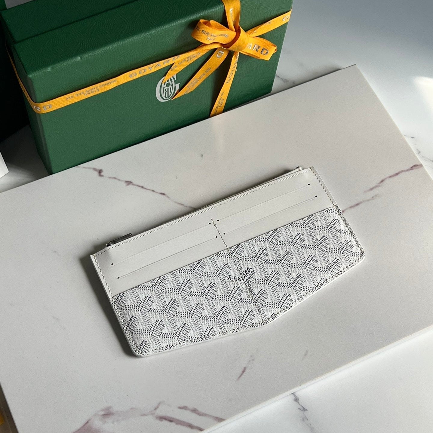 GOYARD INSERT LOUISE 21 IN WHITE GOYARDINE CANVAS