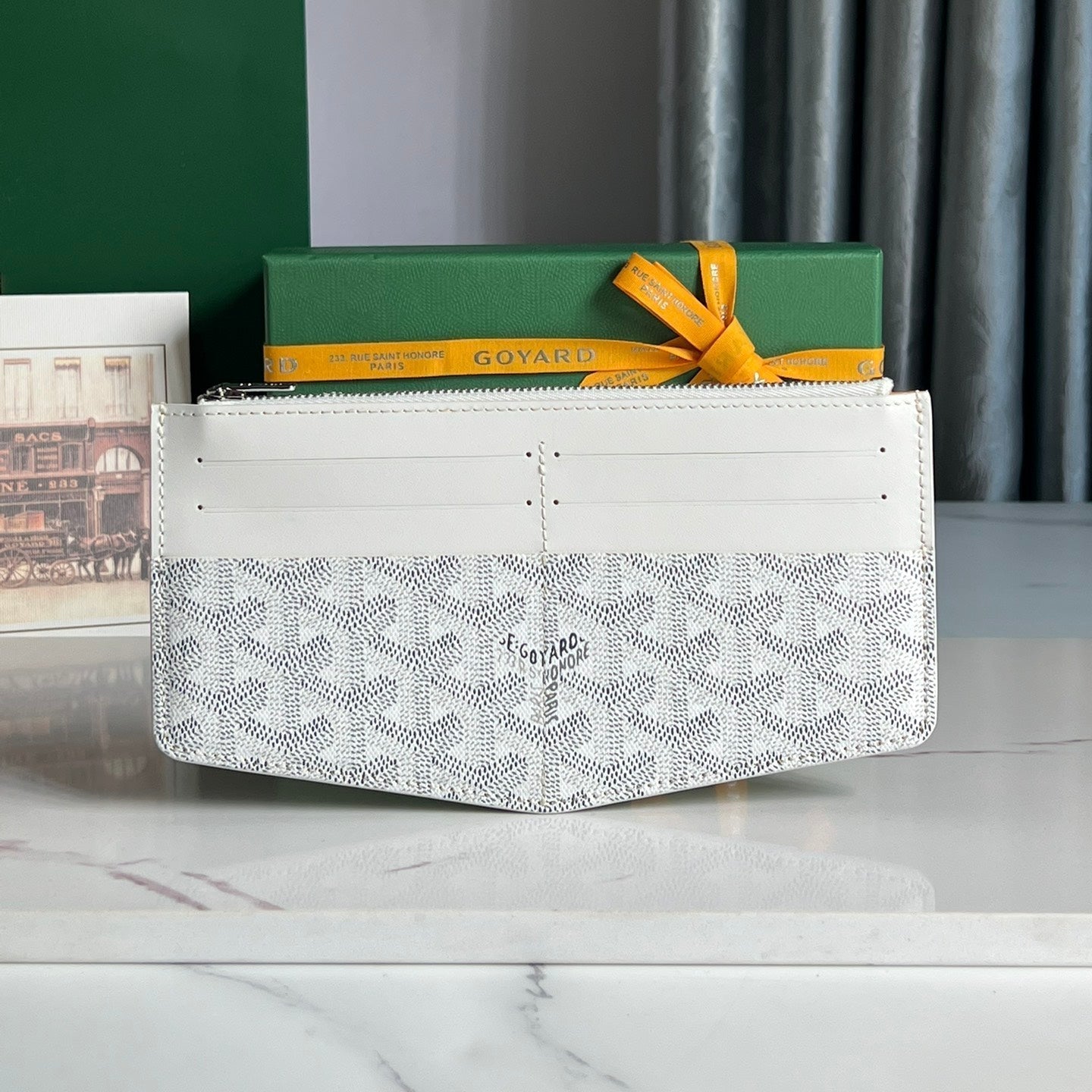 GOYARD INSERT LOUISE 21 IN WHITE GOYARDINE CANVAS