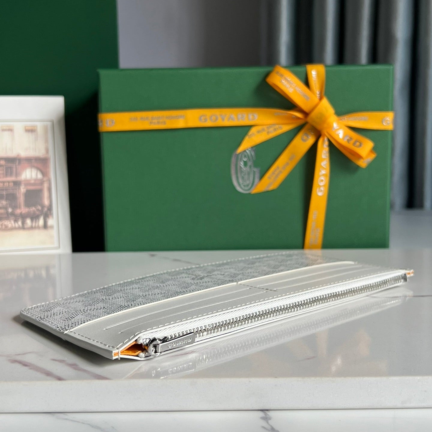 GOYARD INSERT LOUISE 21 IN WHITE GOYARDINE CANVAS