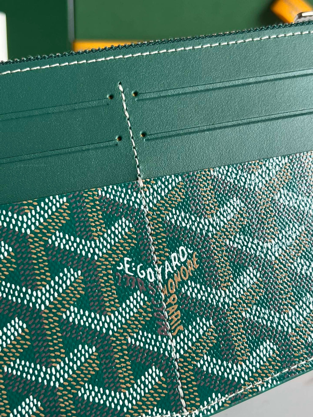 GOYARD INSERT LOUISE 21 IN GREEN GOYARDINE CANVAS