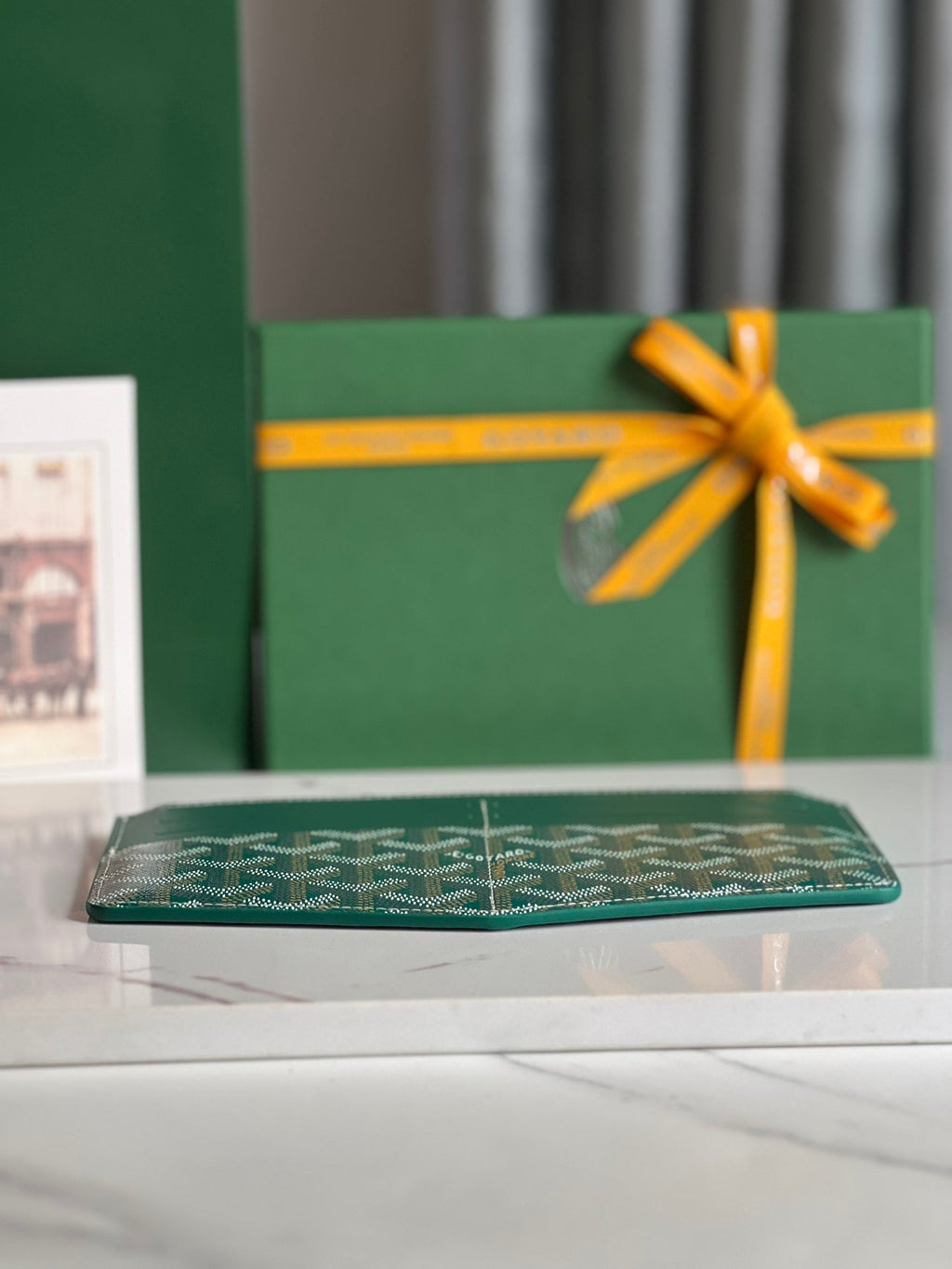 GOYARD INSERT LOUISE 21 IN GREEN GOYARDINE CANVAS